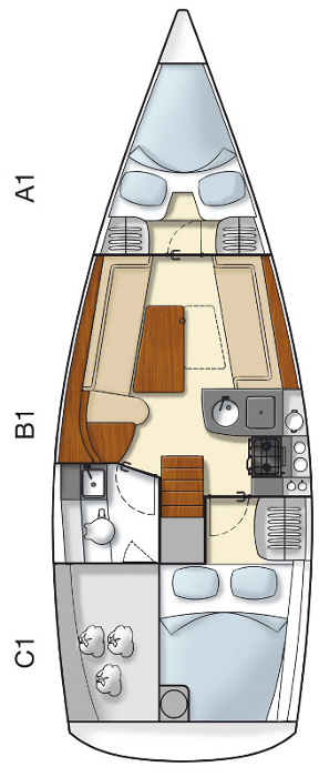 Hanse 325 Innenansicht