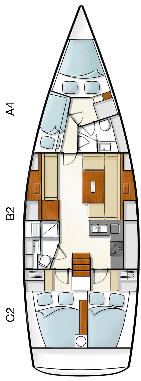 Hanse 430 Innenansicht