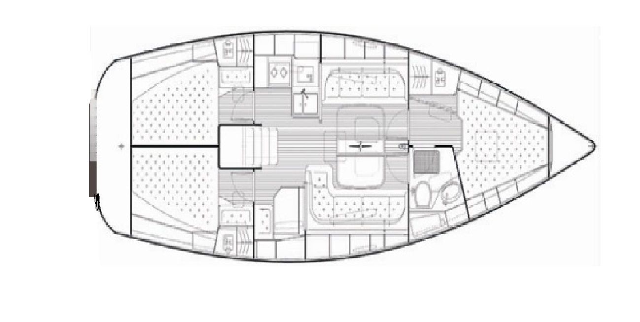 Bavaria 38 Cruiser - 3 Kabinen / 1 Bad Grundriss