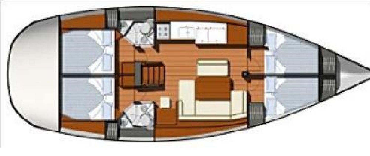 Sun Odyssey 44i Beethoven ( with Bowthruster ,Solar Panels) Grundriss