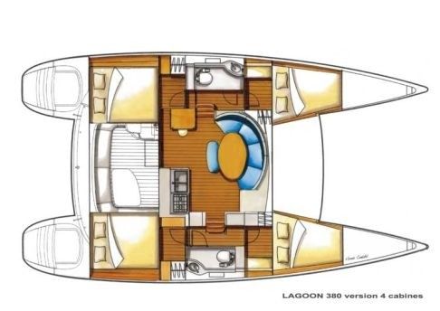 Lagoon 380 Sea Spirit (Nosy Be) - double cabin starboard - aft Grundriss
