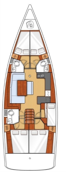 Oceanis 48 - 5Cab Nabucco: Forward Cabin #1 (Cabin Charter - 2 pax) Fully Crewed, ALL EXPENSES Innenansicht