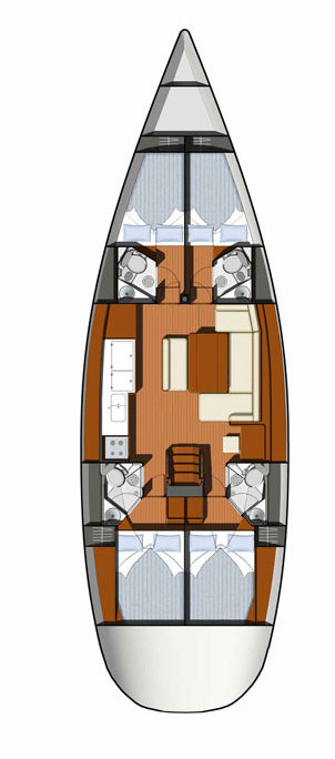 Sun Odyssey 49i Innenansicht