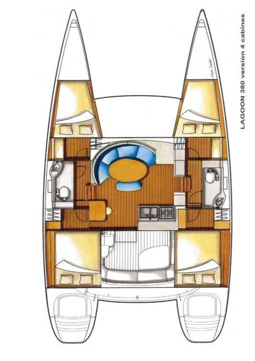 Lagoon 380 Sea Spirit (Nosy Be) - single cabin port - front Innenansicht