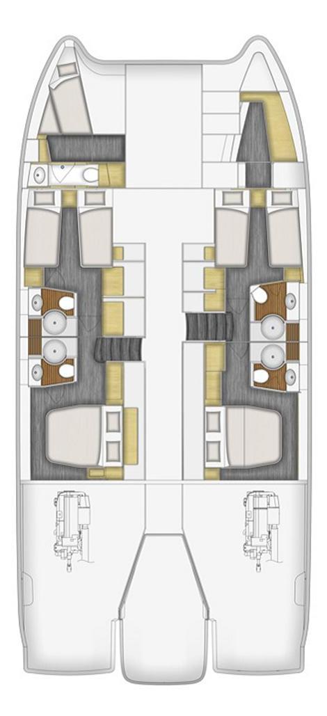 Fountaine Pajot Queensland 55 4+1 cab Innenansicht