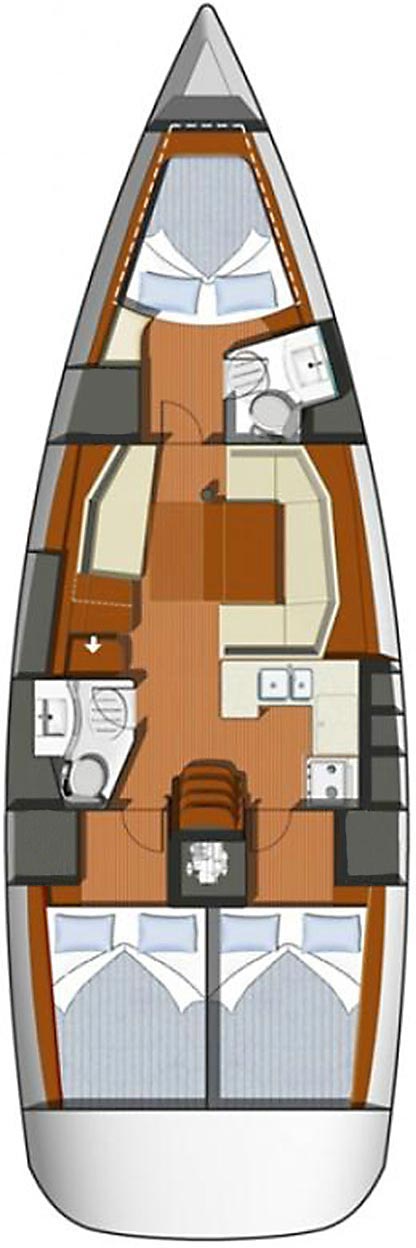 Sun Odyssey 42i Innenansicht