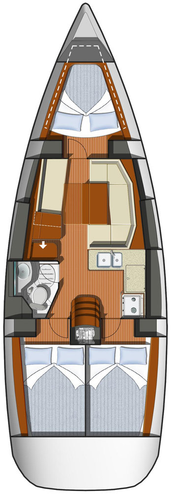 Sun Odyssey 36i Innenansicht