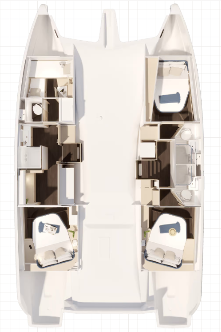 Fountaine Pajot New 44 Maestro - 3 cab. Innenansicht