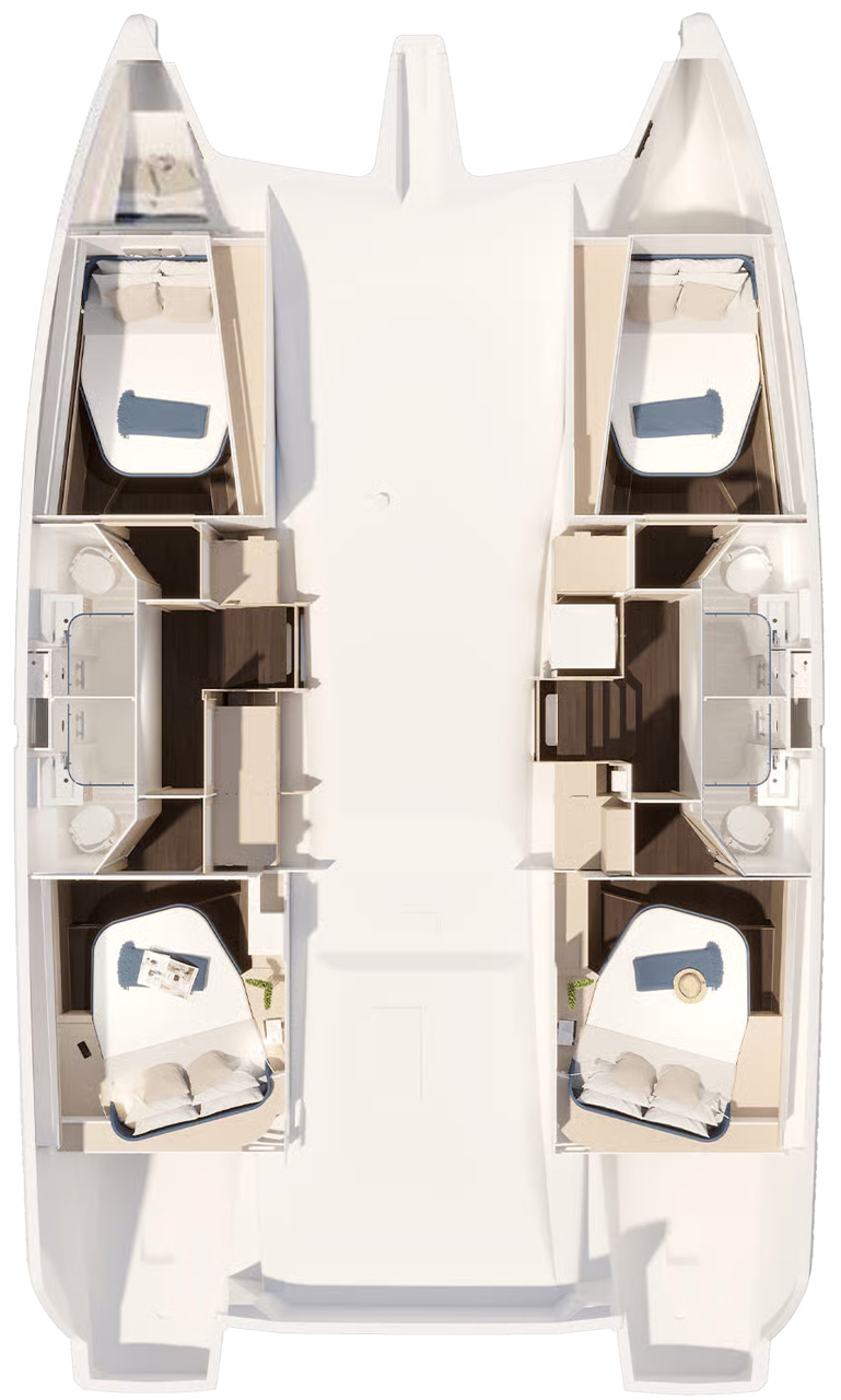 Fountaine Pajot New 44 Quatour - 4 cab. Innenansicht