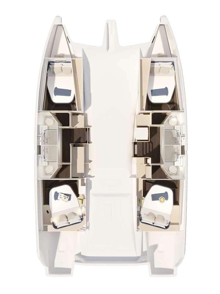 Fountaine Pajot New 44 Quatour - 4 + 2 cab. Innenansicht