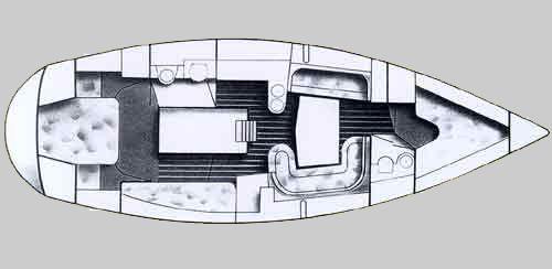 Moody 38 1990 Grundriss