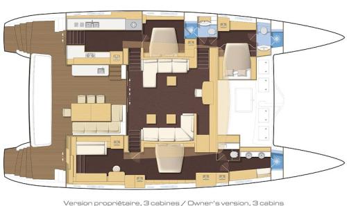 Lagoon 620 - 3 cab Grundriss