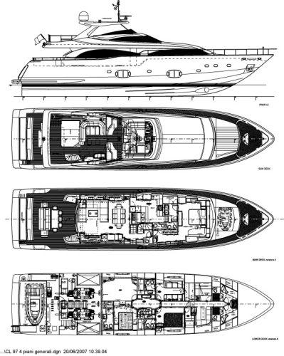 Ferretti Custom 97 Grundriss