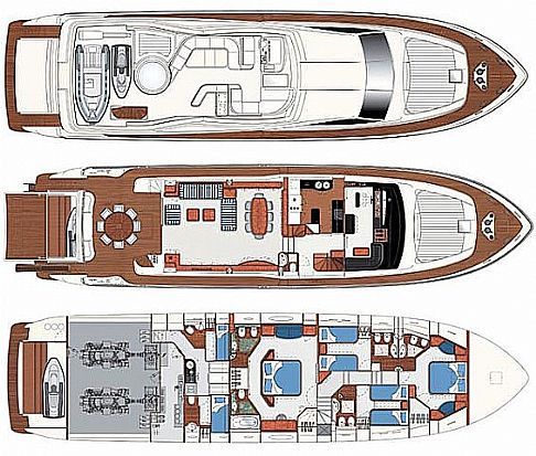 Ferretti 880 Grundriss