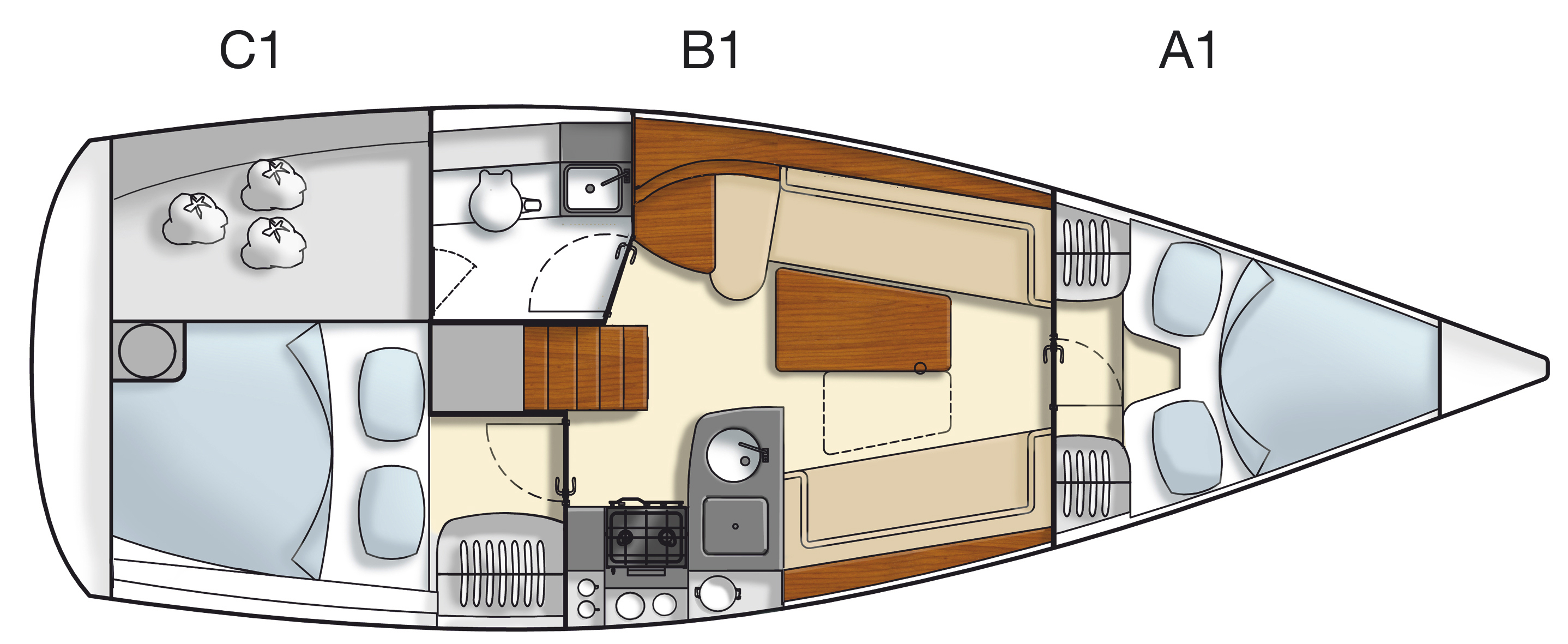 Hanse 325 Grundriss