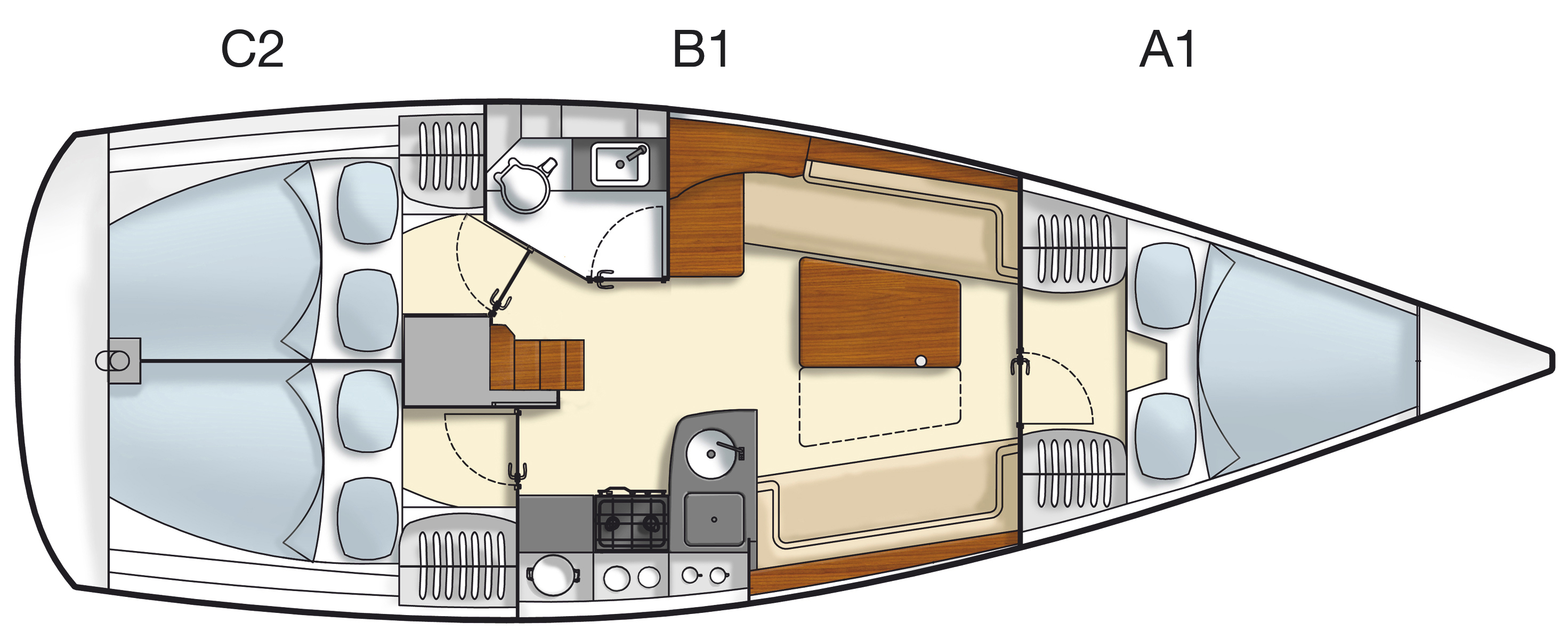 Hanse 355 Grundriss