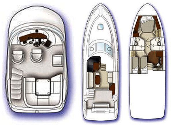 Sea Ray 44 Sedan Bridge Grundriss