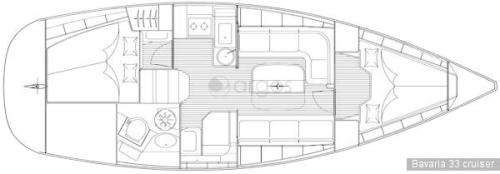 Bavaria 33 Cruiser Lebić (GPS in cockpit, solar panels) Grundriss