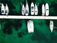 Cala dei Sardi (Portisco) il marina pontile barche dall alto